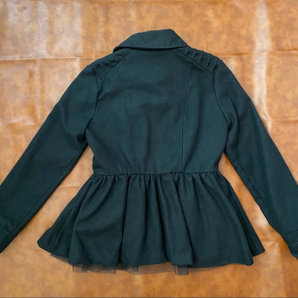 Rue 21 | Military Pea Coat with Tulle Skirt | Black | M - Picture 8 of 10